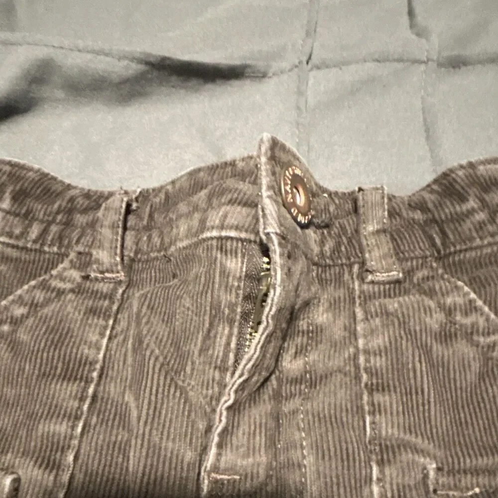 Old Navy Girls-Brown Corduroy, A-Line Knee Skirt, Pockets Button: Size 10